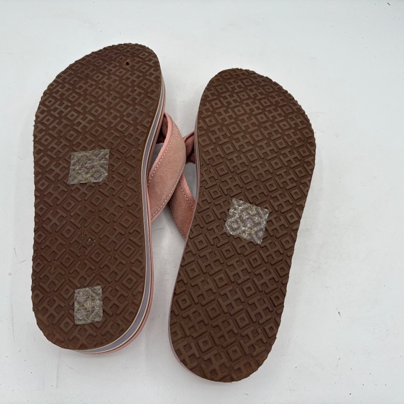 Tory Burch 70s Style Platform Flip Flops Sandals Sz 13 Pink Blush Suede - Picture 9 of 11